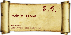 Poór Ilona névjegykártya